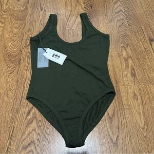 LABO.ART Dark Green Sleeveless Jersey Bodysuit size 2 Medium